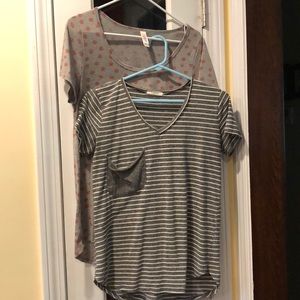 Bundle of 2 T-shirt’s- lularoe/twenty ten MED